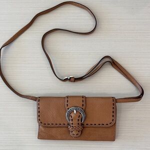 Brighton Tan Leather Crossbody Bag with Buckle